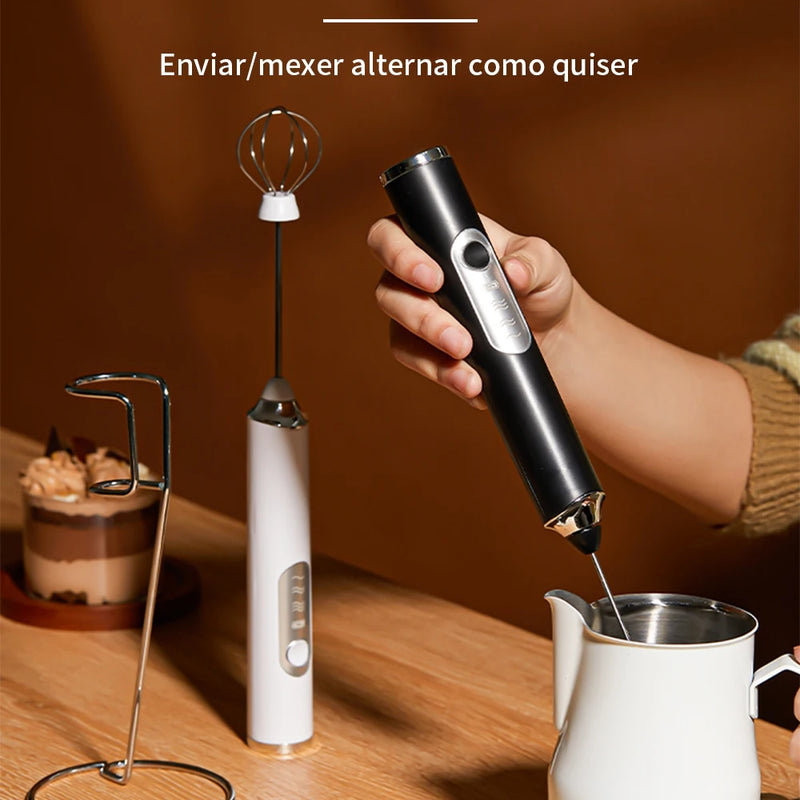 <b> Mini Mixer Portátil Misturador de Bebidas Batedor  USB Recarregáve - NEAT.<b>