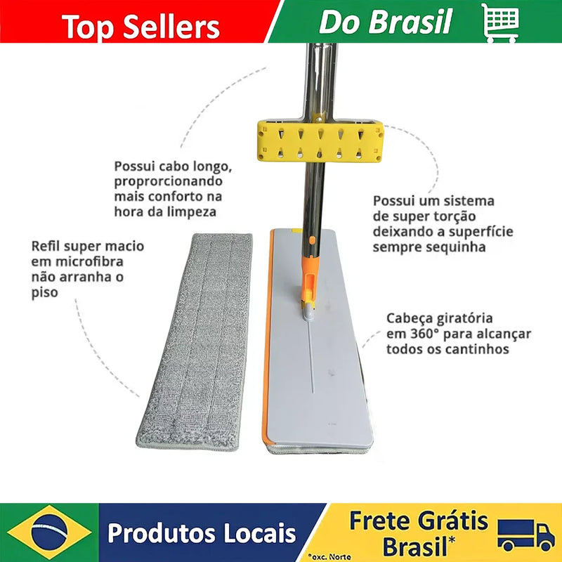 <b> Flat Mop com 1 Refil Extra - NEAT.<b>